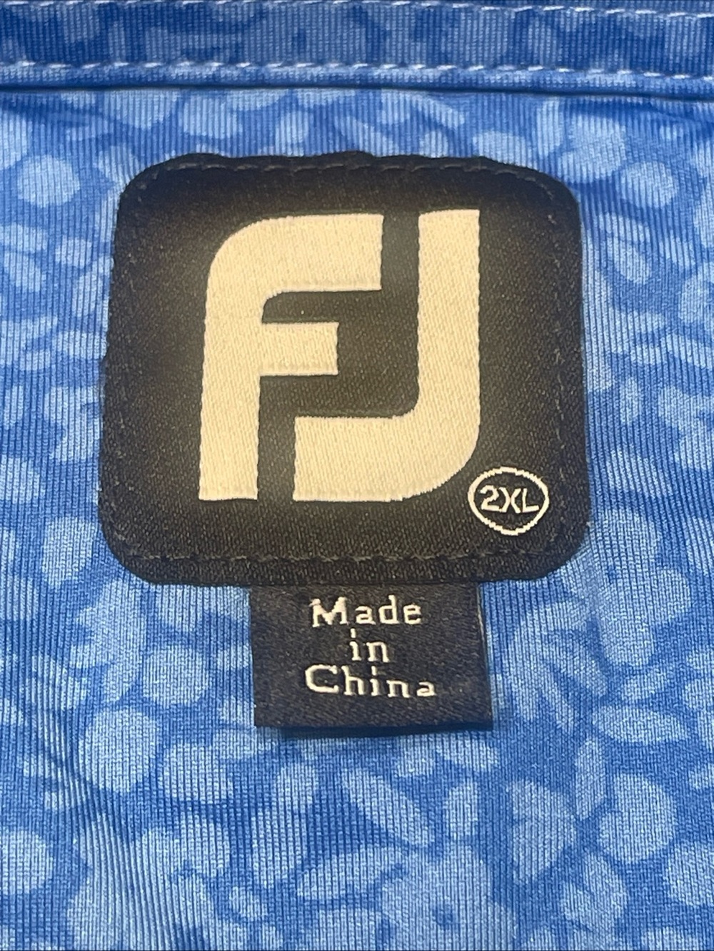 FootJoy Blue Floral Watercolor Patterned Men's Polo (2XL) Performance Golf